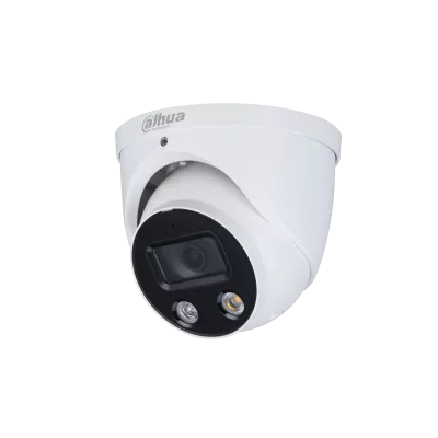 Camera video Dahua IP, dome, Full-color, WizSense, 5 MP, lentila fixa, lumina alba 30M, microfon, slot MicroSD, carcasa metal, IP67, PoE, [],https:b2b.sielinvest.ro