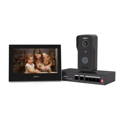 Kit videointerfon IP Dahua Eco Series , 1MP, 1 familie aparent, 7 inch, IC card, PoE, [],https:b2b.sielinvest.ro