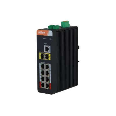 Switch industrial administrat Gigabit PoE 2.0 cu 10 porturi, dintre care 8 porturi PoE, transmisie pana la 250m, [],https:b2b.sielinvest.ro