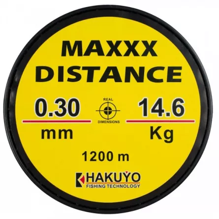 FIR MONOFILAMENT MAXXX DISTANCE HAKUYO GALBEN FLUO, 1200m 0.25mm/10.2kg, [],snz.ro