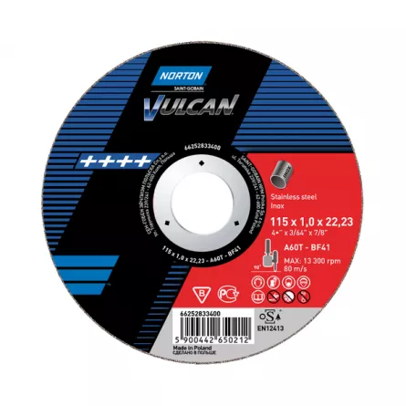DISC NOR-V INOX 115x1.6x22.23 * 66252833401, [],victor-csv.ro