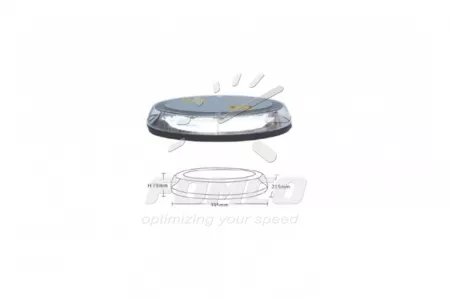Lampă avertizare ovală, Fomco, cu tehnologie LED, cu magnet, lumină portocalie, 12/24V