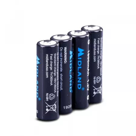 Midland Pachet 4 baterii B-1800 reîncărcabile tip AA 1800 mAh pentru G7, G7 PRO, G9 PRO, Alan 42