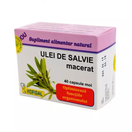 Ulei de Salvie macerat 500 mg, 40 capsule