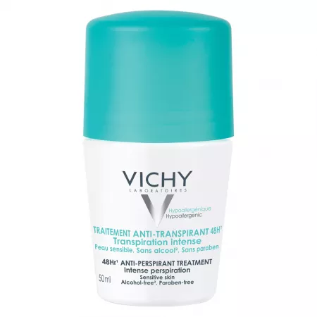 VICHY Deo Deodorant roll-on Antiperspirant, eficacitate 48h, cu parfum, 50ml 