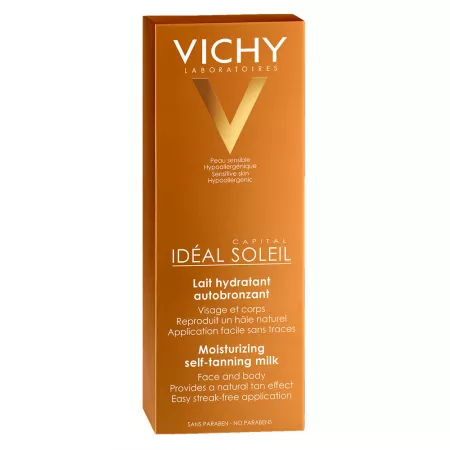 VICHY Ideal Soleil Lapte hidratant autobronzant pentru fata si corp, 100 ml
