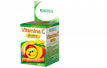 Vitamina C Junior, 30 comprimate masticabile, Beres Pharmaceuticals Co