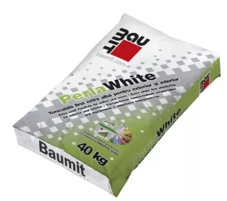 Extra white fine plaster for exterior and interior Baumit PerlaWhite 40kg
