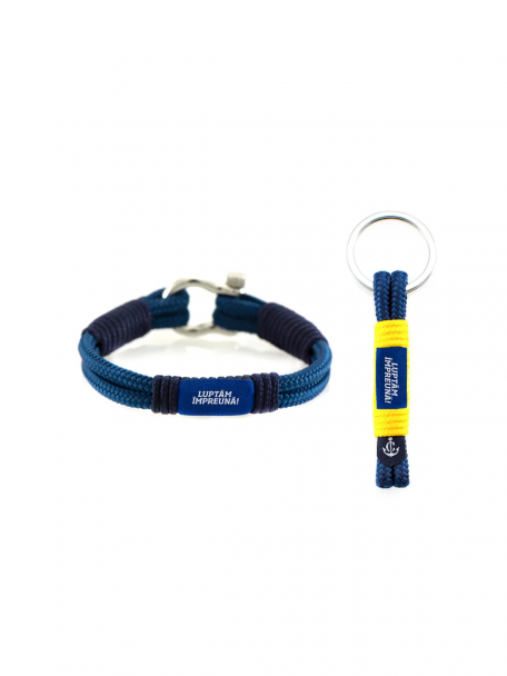 Set Bratara Nautica + Breloc LUPTAM IMPREUNA! CNCFRF #09 17CM