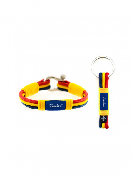 Set Bratara Nautica + Breloc Tricolorii  CNCFRF #01 17cm