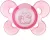 Suzeta Chicco silicon Physio Comfort, forma ortodontica, 0-6 luni, roz