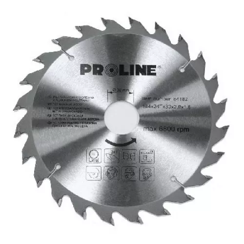 Disc circular pentru lemn PROLINE, dinti vidia 184 mm / 48 D
