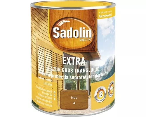 Lac / Lazura pentru lemn Sadolin Extra nuc 1 l 