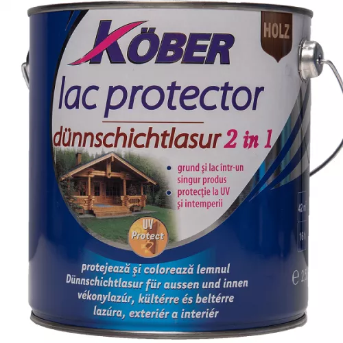 Lac protector 2 in 1 pentru lemn, Kober, interior/exterior, palisandru, 2,5L