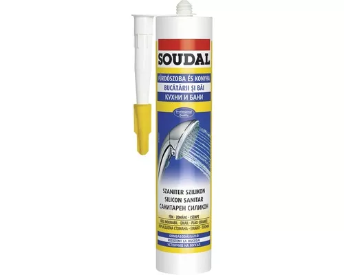 Silicon sanitar alb Soudal interior / exterior 280 ml