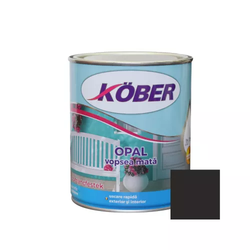 Vopsea alchidica pentru lemn / metal, Kober Opal, interior / exterior, negru, 0.75 L