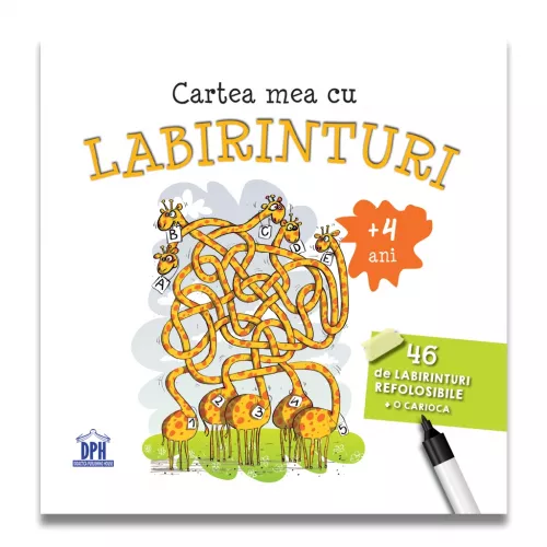 CARTEA MEA CU LABIRINTURI - 46 de labirinturi refolosibile + o carioca