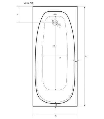 CADA SANOTECHNIK LINEA 410048 170 x 70 x 44.5 ACRIL