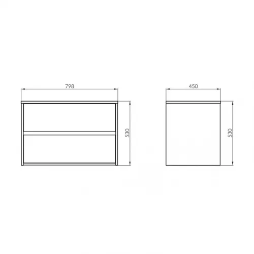 DULAP BAZA SUSPENDAT CERSANIT CREA STEJAR 80x45x53 CM S924-010 