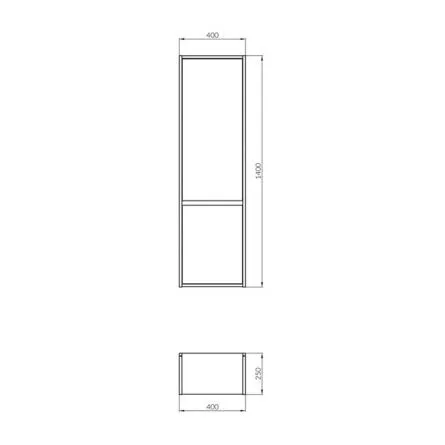 DULAP COLOANA CERSANIT CREA STEJAR 40x25x140 CM S924-024