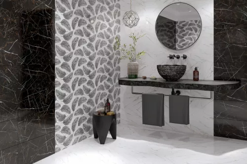 FAIANTA GOLDEN TILE NERO E BIANCO WHITE 300 x 600 mm NB0051