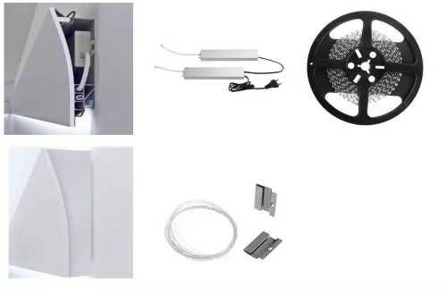 LED SYSTEM SET 4 BAGHETA DECORATIVA SI DE ILUMINAT VIDELLA CU LUMINA CALDA