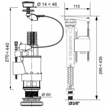 MECANISM WC WIRQUIN CU DUBLA APASARE JOLLYFILL 10950125   