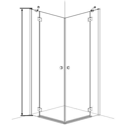 PARAVAN DE DUS 6MM SANOFLEX M1290L SANOTECHNIK 85-87 CM  
