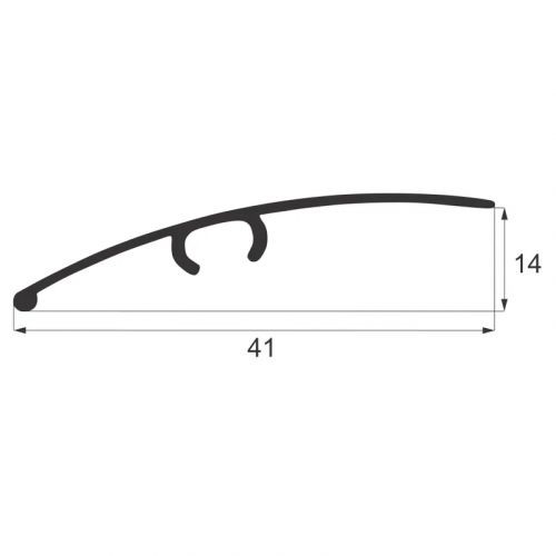 PRAG TRECERE ALUMINIU STEJAR GRI 41MM/0.9M 1069