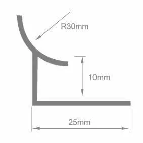 PROFIL ANGOLO DIN PVC DE COLT INTERIOR PENTRU FAIANTA CULORI UNI