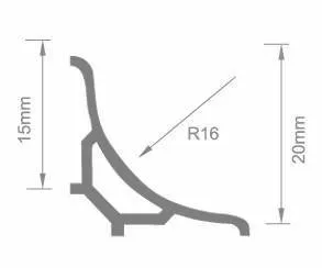 PROFIL BELL CORNER PVC 19x2500 MM ALB