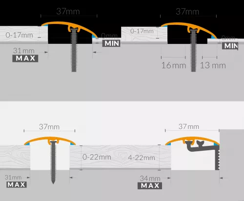 SINA TRECERE ALUMINIU CS37 STEJAR PHILADELPHIA CS46 0.93M