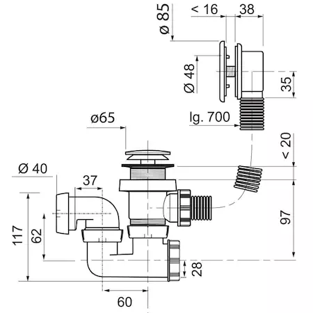 VENTIL QUICK CLACK PENTRU CADA WIRQUIN 30950164  