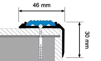 VINCLU TREAPTA PS6 ANTIDERAPANT ALUMINIU CU CAUCIUC NEGRU 120 CM TITAN