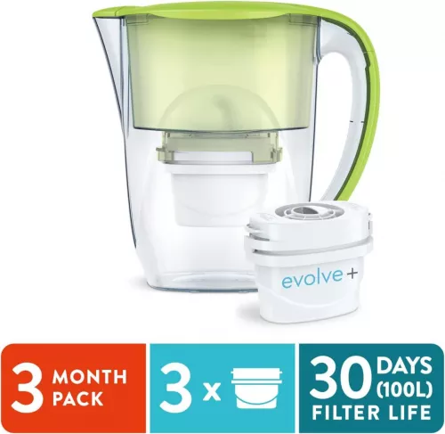 3 filtre de apa Evolve + Cana filtranta Aqua Optima Oria, 2,8 litri, Verde