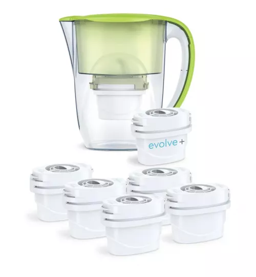 6 filtre de apa Evolve + Cana filtranta Aqua Optima Oria, 2,8 litri, Verde