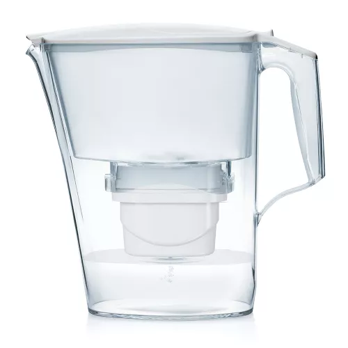 Cana filtranta de apa Aqua Optima Liscia, alb, 2,5 litri