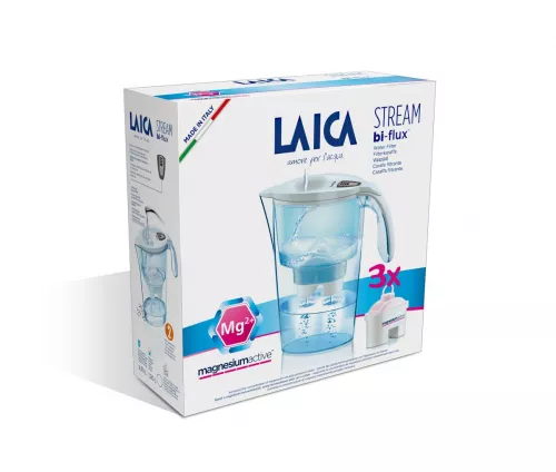 Cana filtranta de apa Laica + 3 filtre Magnesium Active, Alb, 2.3 litri, J31CC20