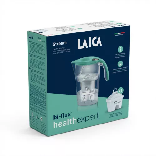 Cana filtranta de apa Laica HealthExpert, 2.3 l, reduce PFAs, microplastic