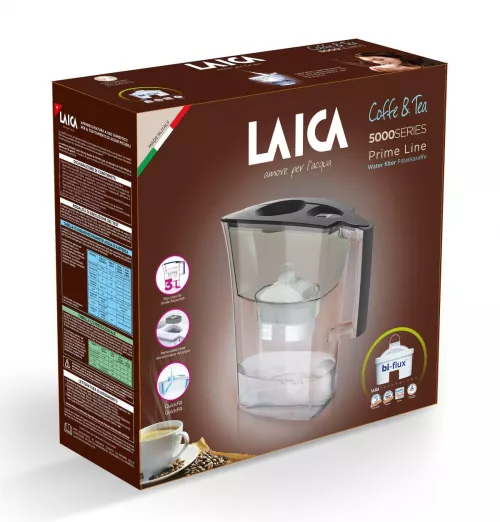 Cana filtranta de apa Laica Prime Line, formula speciala Tea & Coffee, 3 litri