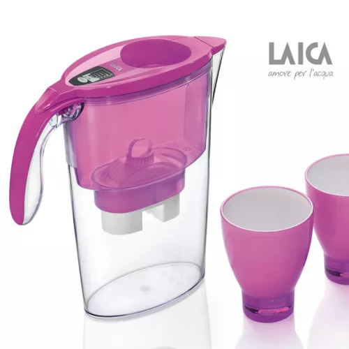 Cana filtranta de apa Laica Stream Fuchsia, 2.3 litri