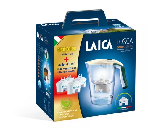 Cana filtranta de apa Laica Tosca, 2,3L, + 4 cartuse filtrante