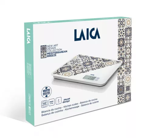 Cantar electronic de bucatarie Laica KS5021, 20 kg, maro, design mediteraneean
