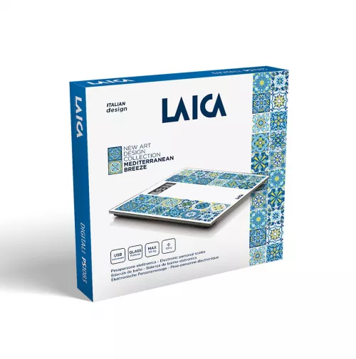 Cantar electronic Laica PS1083, 180 kg, albastru, incarcare USB