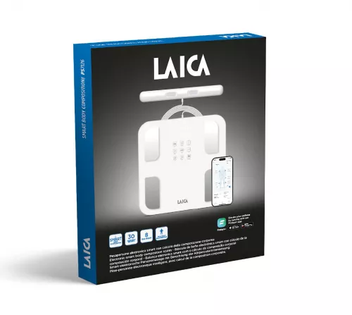 Cântar Smart compoziție corporală Body Composition Laica PS7126, 180 kg, 30 parametri