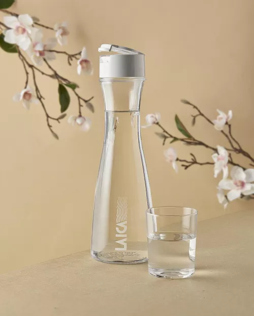 Carafa filtranta de apa Laica GlaSSmart, din sticla, 1.1 litri, Portocaliu