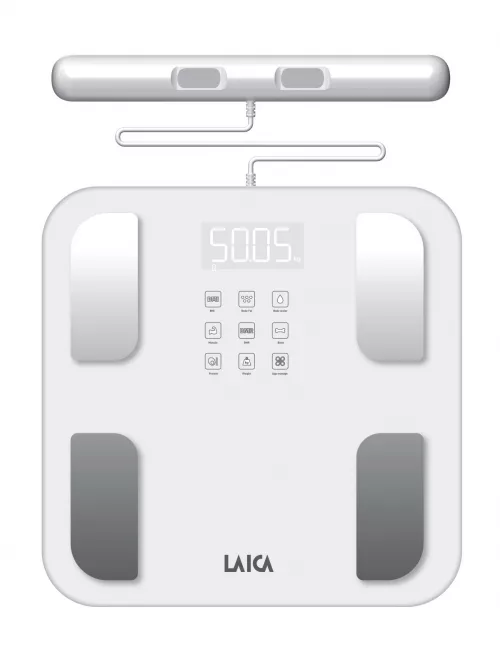 Cântar Smart compoziție corporală Body Composition Laica PS7126, 180 kg, 30 parametri