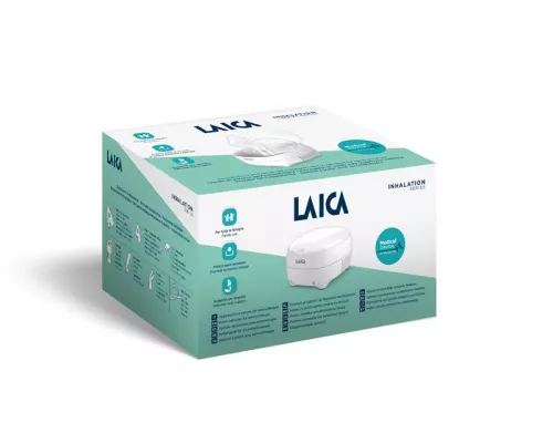 NOU: Aparat de aerosoli Laica NE2015, compartiment accesorii, cu piston, copii si adulti