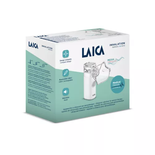 NOU: Aparat de aerosoli portabil Laica NE1012, silentios, copii si adulti, reincarcabil la USB