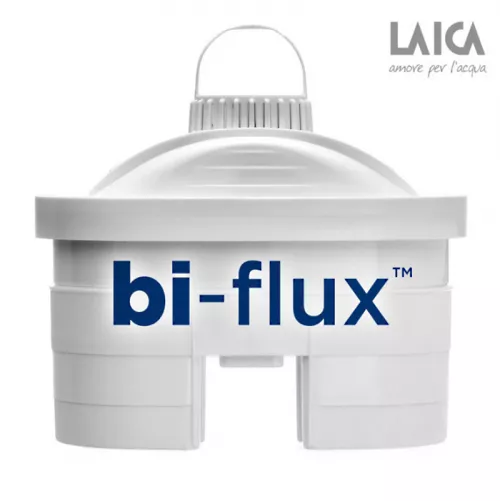 Pachet Cana filtranta de apa Laica Clear Line, 2.3 litri, Alb + 3 filtre Bi-flux